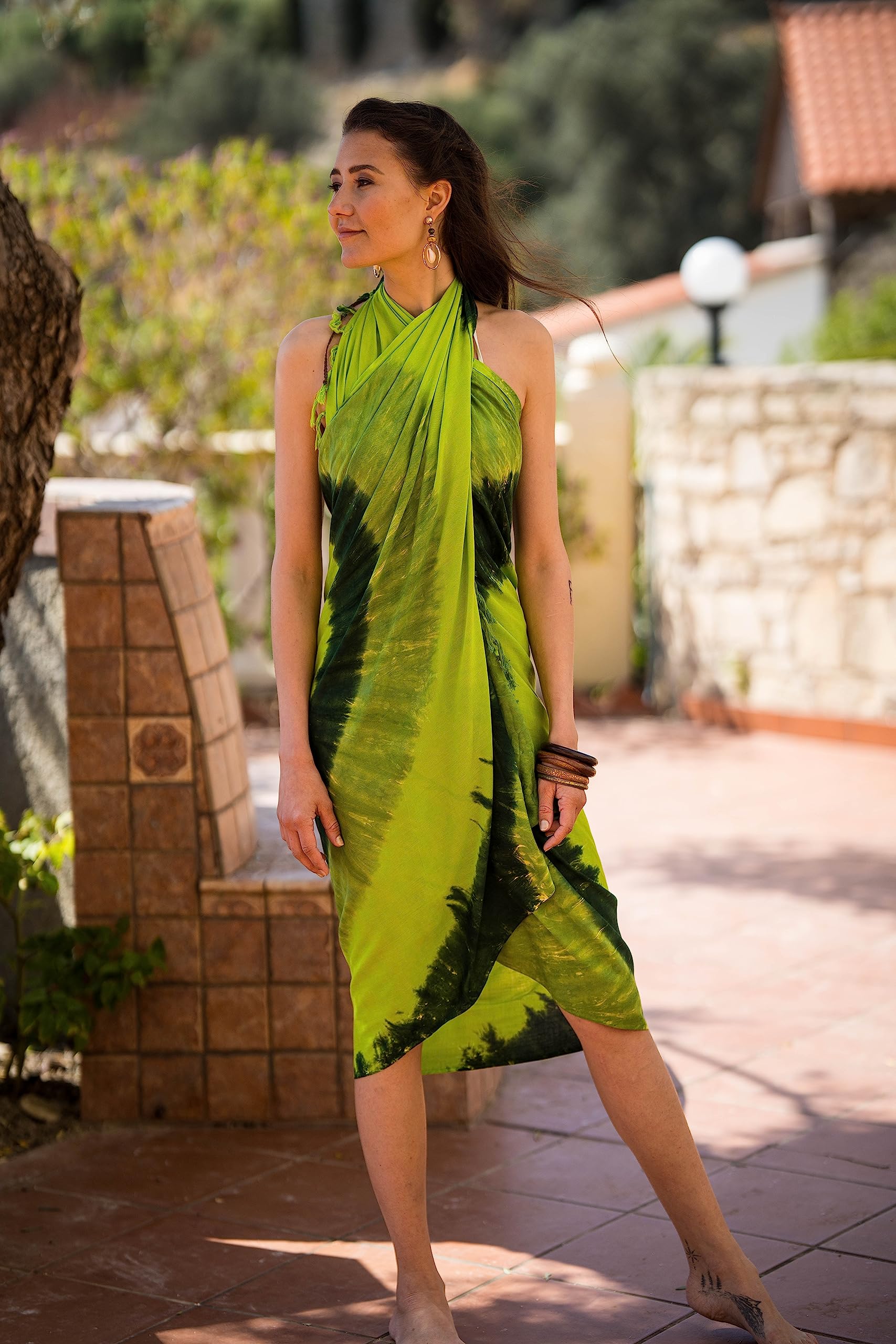 Sarong damski z Indonezji XXL ręcznik plażowy do owijania 200x150cm
