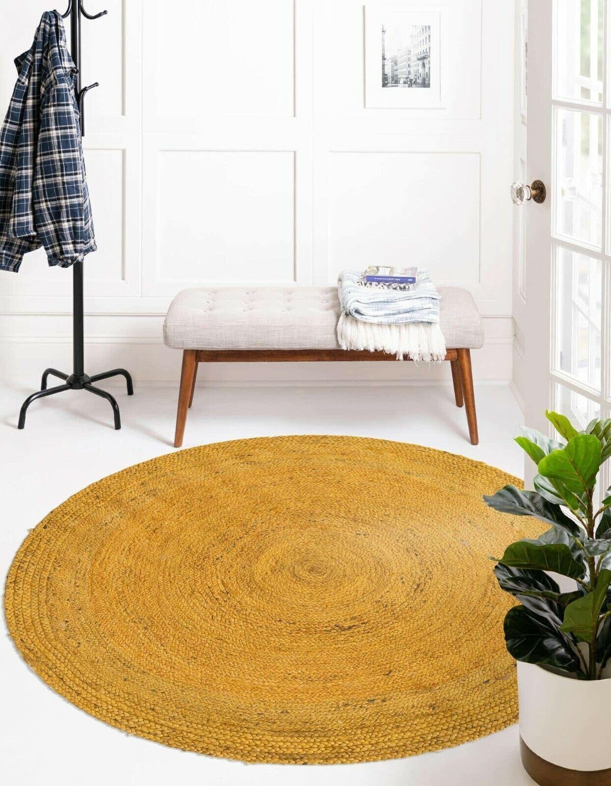 Tapis en jute tressé fait main pour réchauffer l'atmosphère