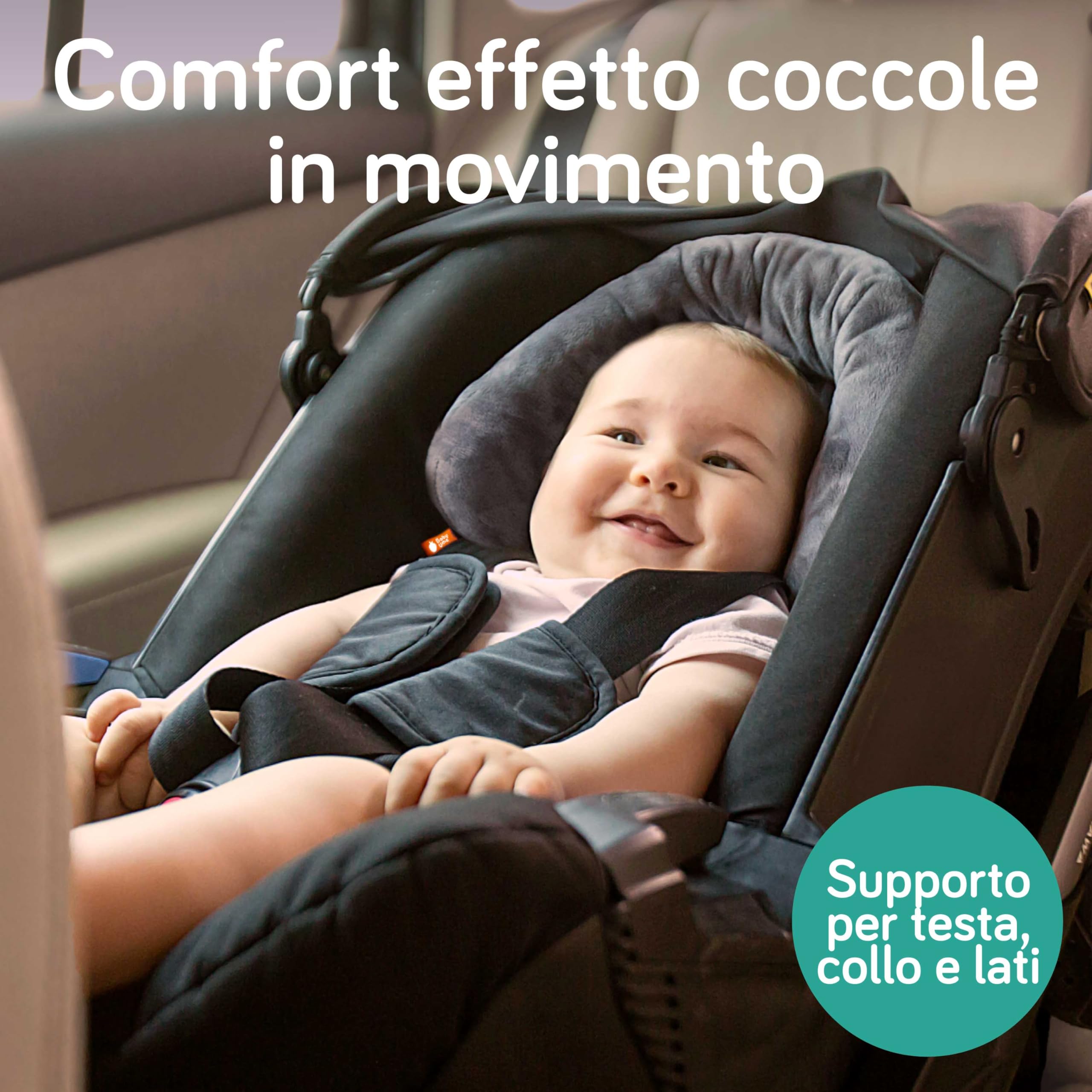 Baby Uma 2-in-1 Riduttore Ovetto Universale Neonato & Bebè (0-12 Mesi) - Riduttore Seggiolino Auto Ultra-morbido - Riduttore Passeggino & Supporto Testa Lavabile in Lavatrice