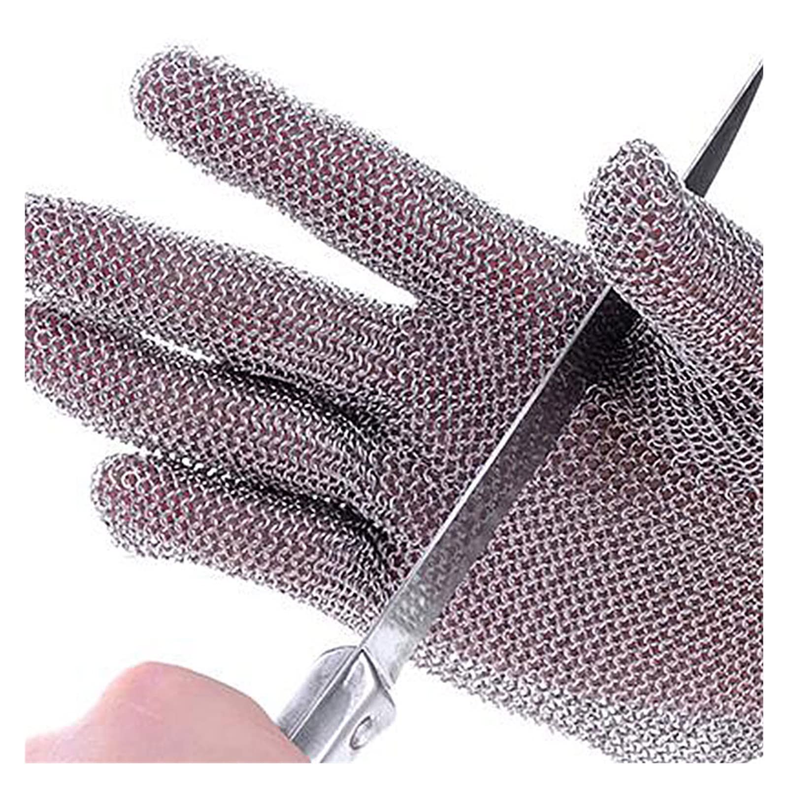 Rękawice robocze, Food Grade 304 Szczotkowana Siatka Ze Stali Nierdzewnej Siatka Odporna na Przecięcie Kolczuga Rękawiczki Do Cięcia Mięsa Butcher Glove(XL)