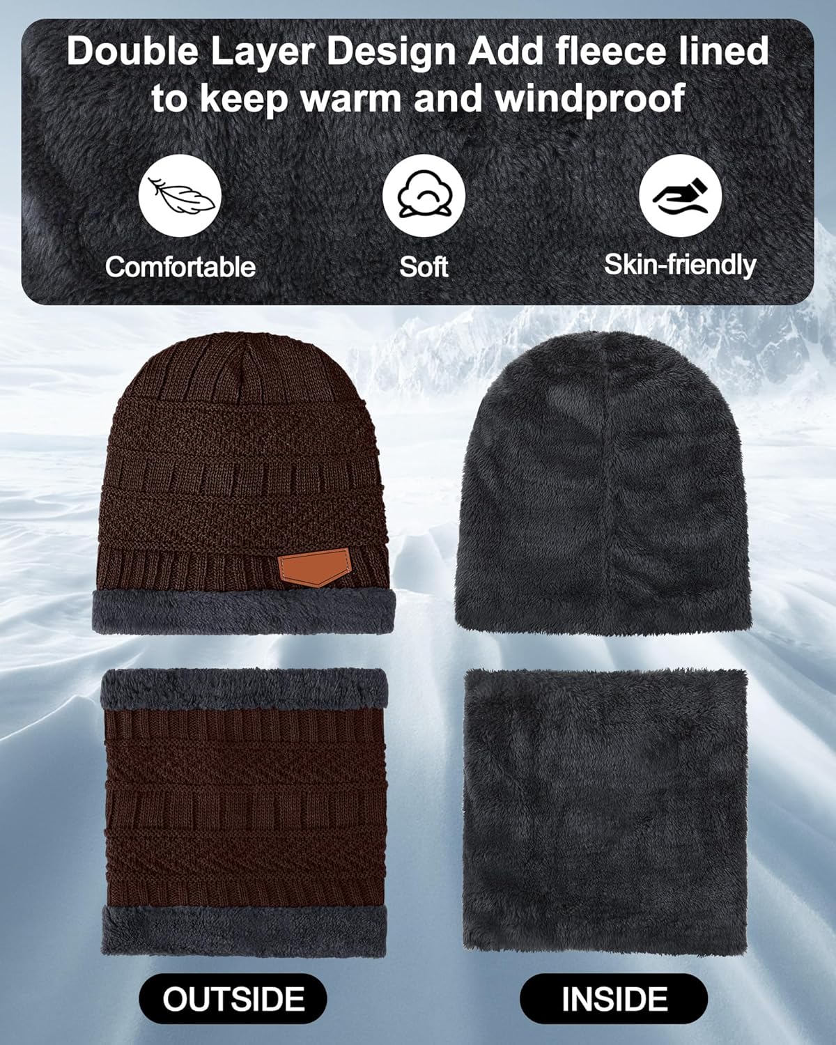 Toulite 45 Pieces Kids Hat Glove Scarf Winter Sets Toddler Fleece Lining Warm Beanie Hat Mitten Neck Warmer for Boys Girls - Image 3