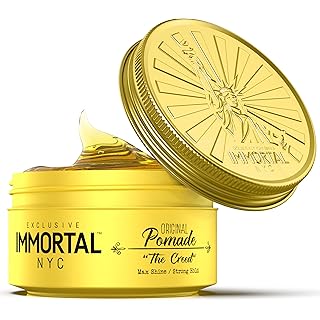 Immortal NYC The Creed Hair Pomade - Strong Hold, Max Shine, All Natural Water-Based Pomade for Men, No Residue, All Hair Types