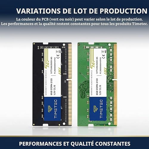 Timetec 8GB DDR4 2133MHz (PC4-2133P) PC4-17000 SODIMM Laptop RAM – 260-Pin 1.2V CL15 Non-ECC Unbuffered Memory Module for Laptop, Notebook, Mini PC, All-in-One - 2
