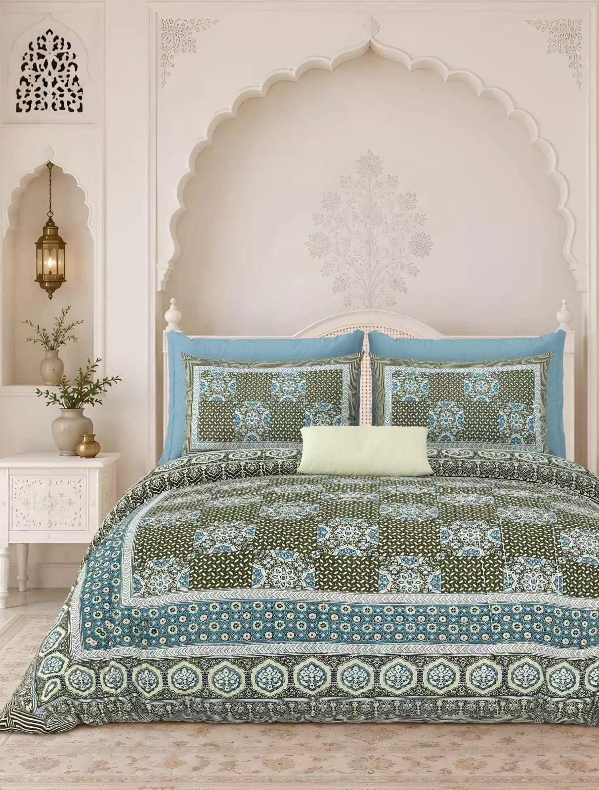 King Size Cotton Bedsheet Set | Vibrant Floral Prints | 108 x 108 Inches-image-26