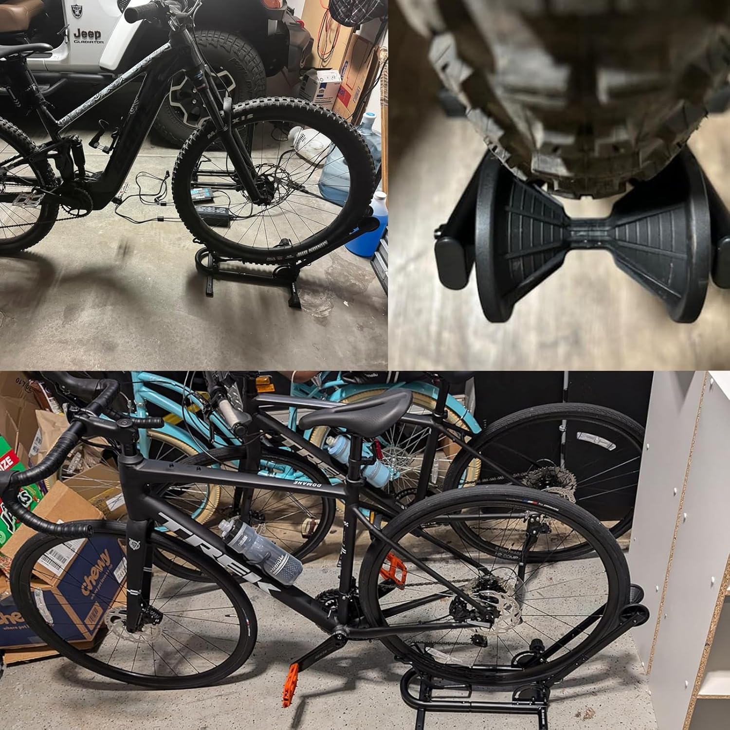Bike Floor Parking Rack Stand, Bike Storage Holder for Garage Indoor & Outdoor, Foldable & Portable Design Bikes Rack
