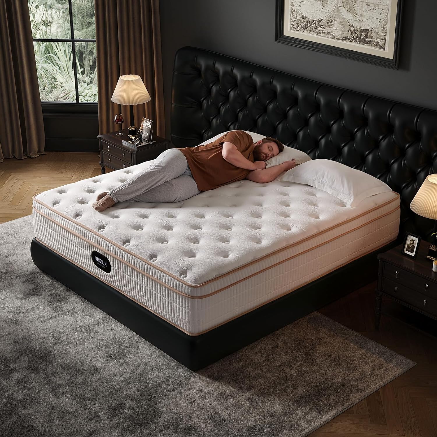 Queen Size Mattress 12 Inch, Medium Firm with Memory Foam and Individually Wrapped Pocket Coils, Fiberglass-Free, CertiPUR-US Certified Queen 12 inch