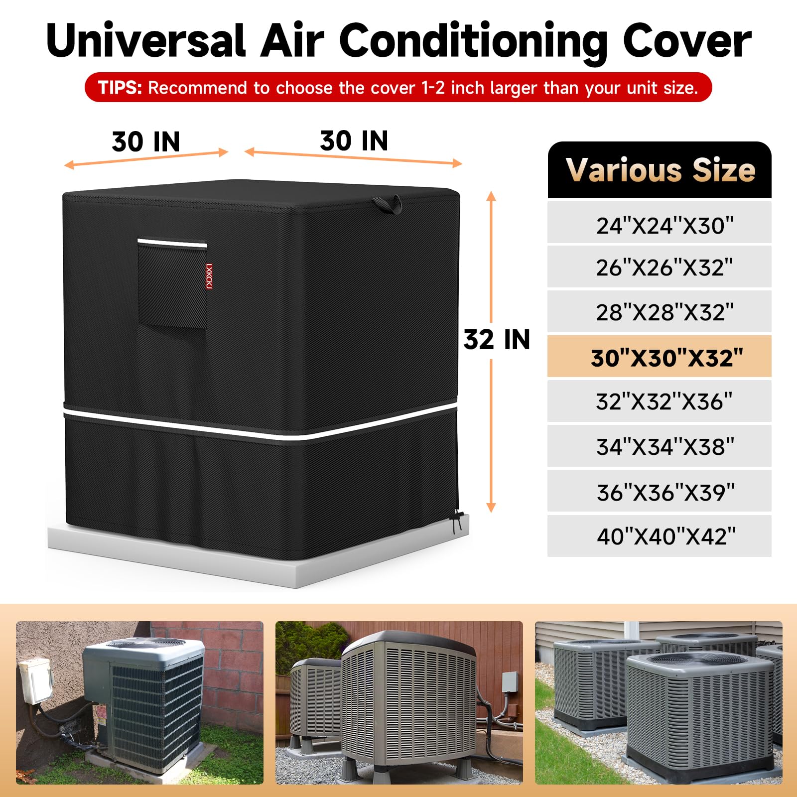 Aazon.co: LXKCKJ Air Conditioner Cover For Outside Units - 420D Waterproof Air Conditioner