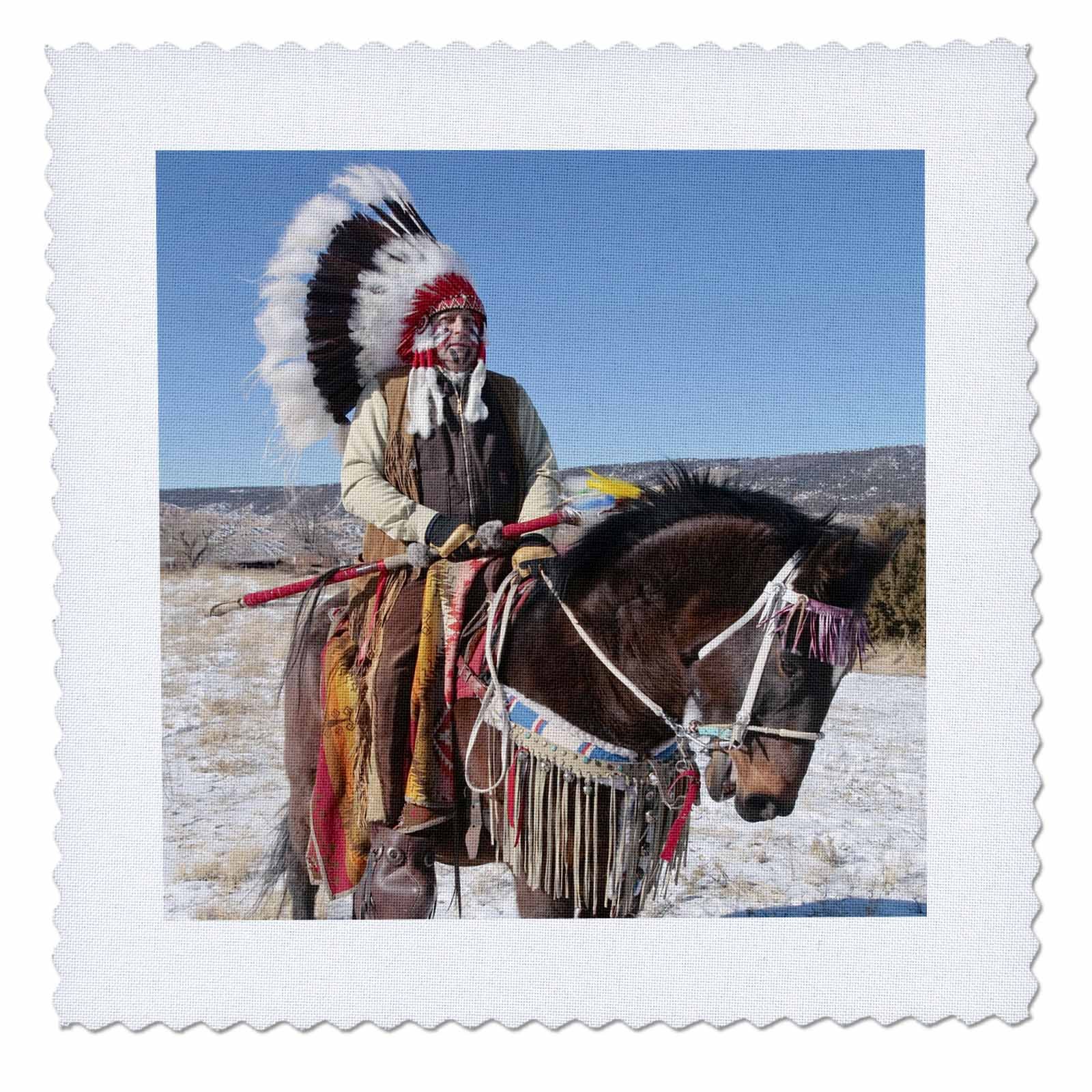 3dRose3dRose qs_92657_4 Native American Indian, Alcalde, Mexico-Us32 Jmr0305-Julien McRoberts-Quilt Square, 12 by 12-Inch