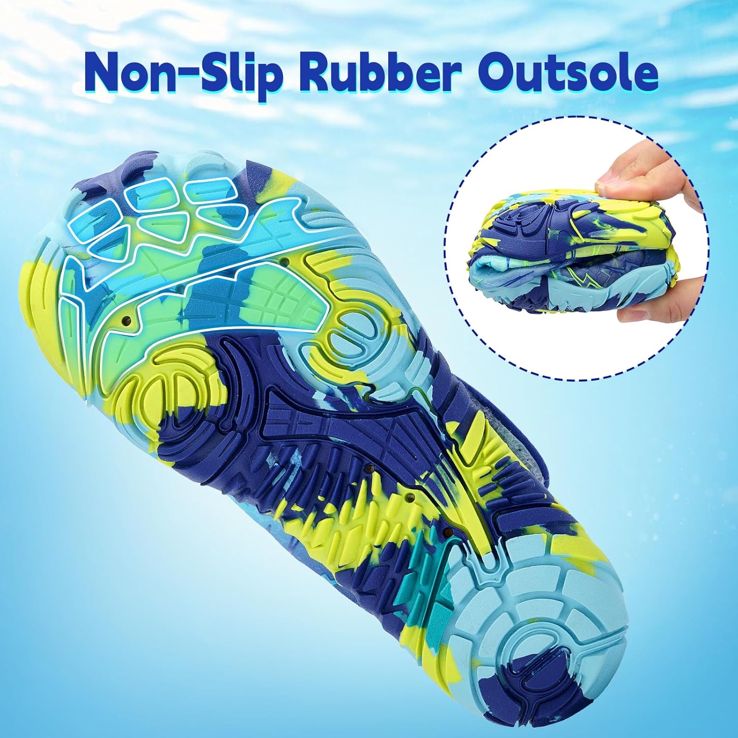 Kids Water Shoes Boys Girls - Wide Toe Box Quick Dry Barefoot Shoes Breathable Non Slip Aqua Athletic Sneakers for Swim Beach Pool Kayak Hiking Sand Walking Travel Essentials (Little Kid/Big Kid) - Image 5