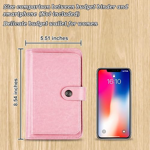 Miniatura 8 de Carpeta de presupuesto con sobres con cremallera y hojas de presupuesto de gastos, organizador de dinero A6 de gran capacidad para efectivo, sobres