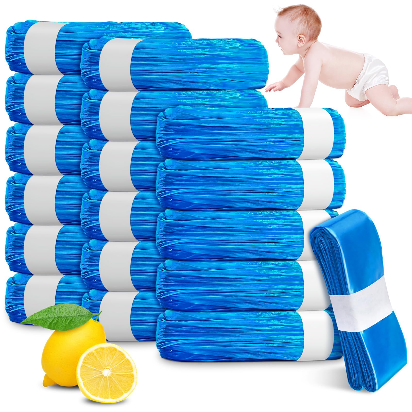 18 Stück Windeleimer Nachfüllkassetten Nachfüllfolie Abdichtung Zähigkeit, 4.5M Nachfüllbeutel Verbesserte Geruchsresistenz und Haltbarkeit Kompatibel mit Windeleimer & Katzenstreueimer - 2