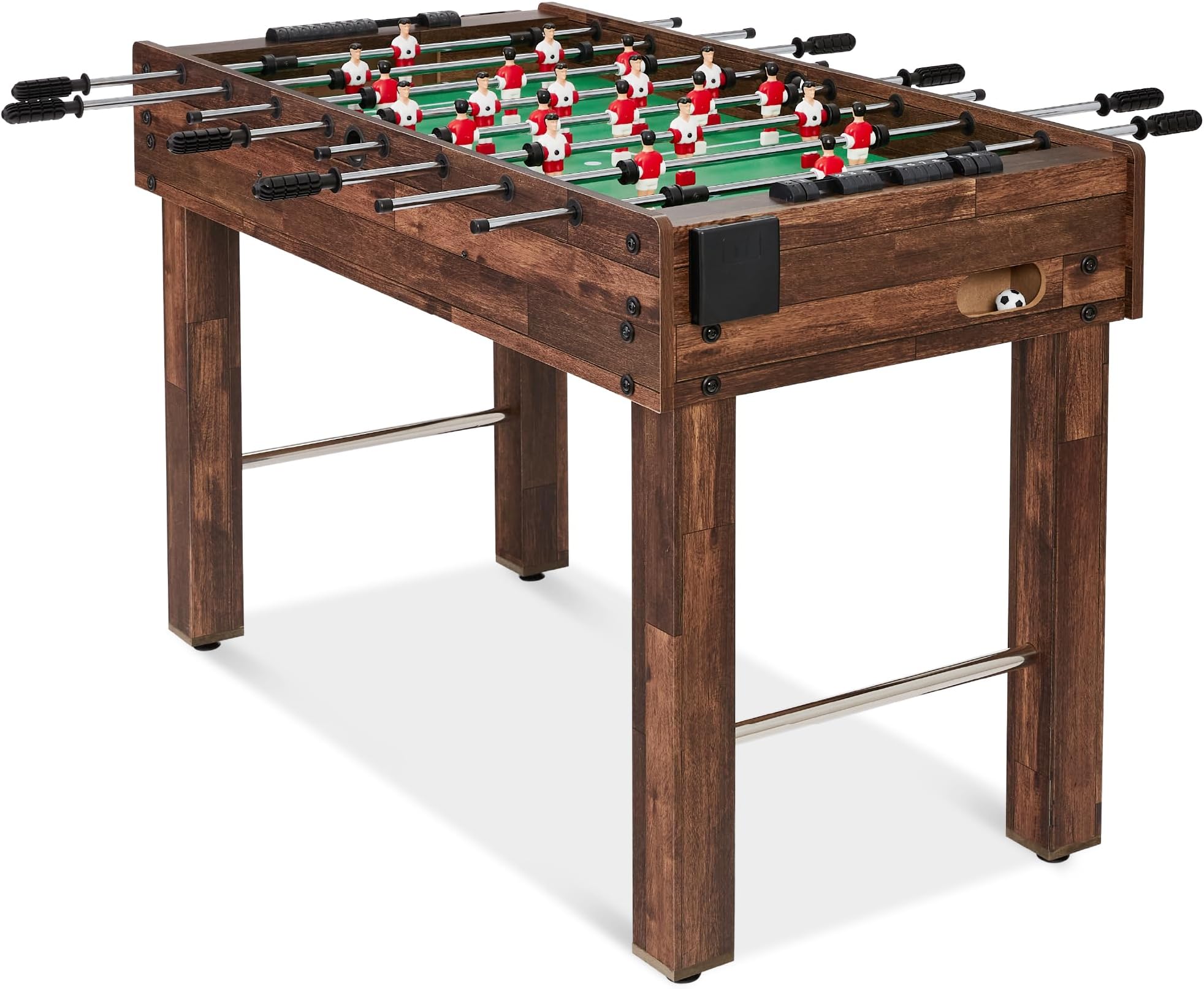 Best Choice Products 48in Competition Sized Foosball Table, Arcade Table Soccer for Home, Game Room, Arcade w/ 2 Balls, 2 Cup Holders - Dark Brown