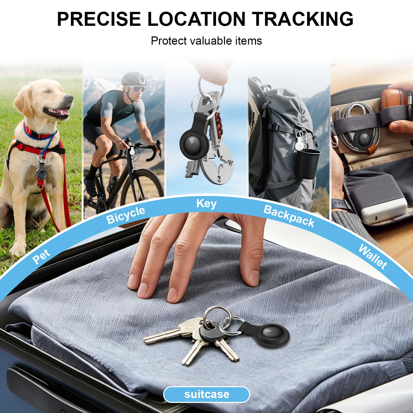 2 Mini GPS Tracker Magnetisch – Fahrzeugortung ohne monatliche Gebühr, Echtzeit-GPS-Tracker mit Smartphone-App für Android & iOS, GPS auto Tracker, für Autos, Fahrräder, Gepäck, Haustiere.Weiß,Schwarz