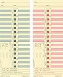 1275 Time Cards, Made In USA, 400-Count, Weekly, 2-Sided, 3 1/2 x 9, Manila Card Stock, Green & Red Print