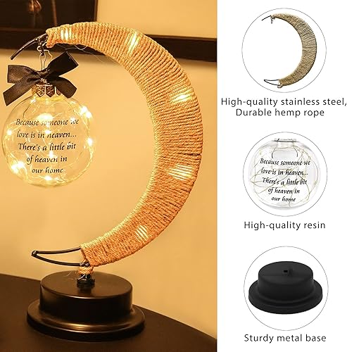 Miniatura 4 de Besoamo Lámpara conmemorativa de luna, regalos de condolencias por la pérdida de mamá, padre o ser querido, en memoria de un ser querido, pérdida de