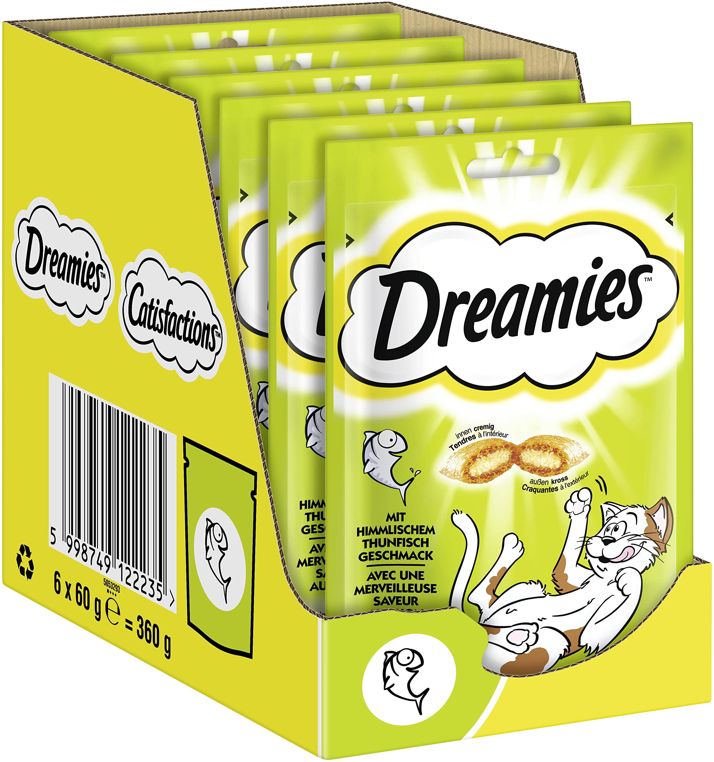 Dreamies Classic Tuna Cat Snack - Incredibly Crispy Bags with Gentle Padding, 6 x 60g-picture-29