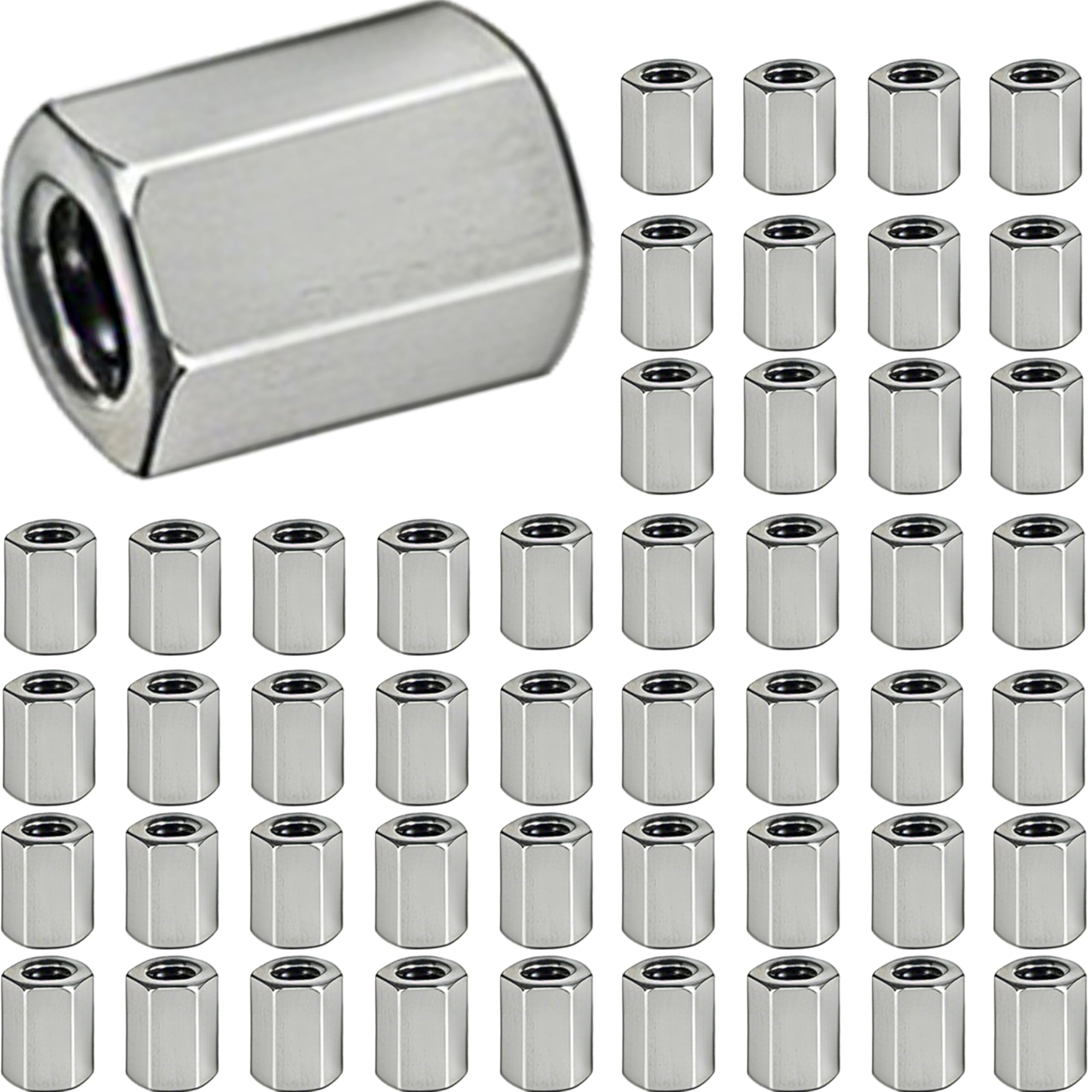 304 Stainless Steel Coupling Nuts - M6 x 1.0 -22 304 Stainless Steel Coupling Nuts - M6 x 1.0 -22
