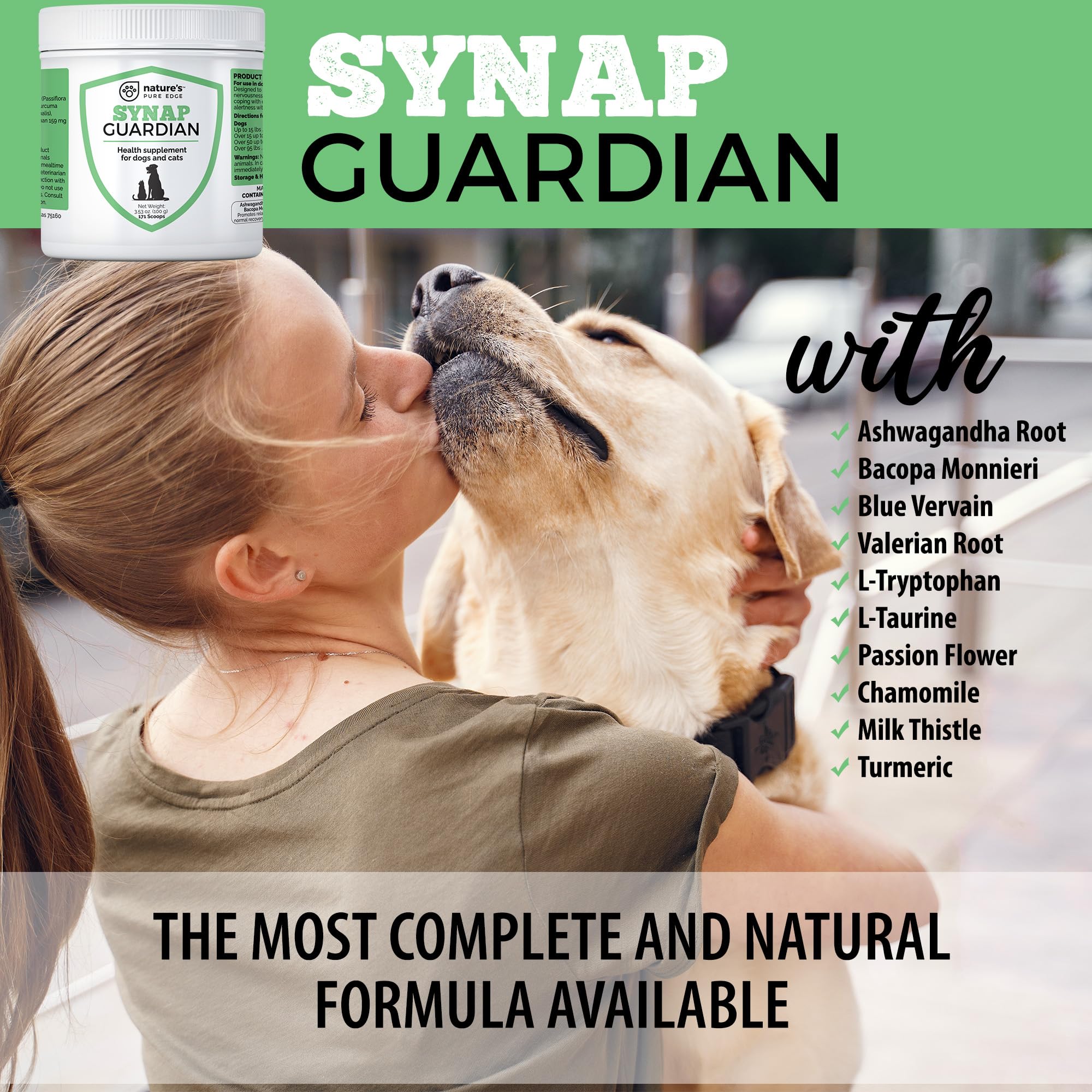 Synap Guardian -Formerly Seizure Guardian. Nervous System Support & Calming Care for Dogs– Relaxation Aid from a U.S.A. Company with Ashwagandha, Chamomile, Valerian & More, 100 g — Amazon image 6