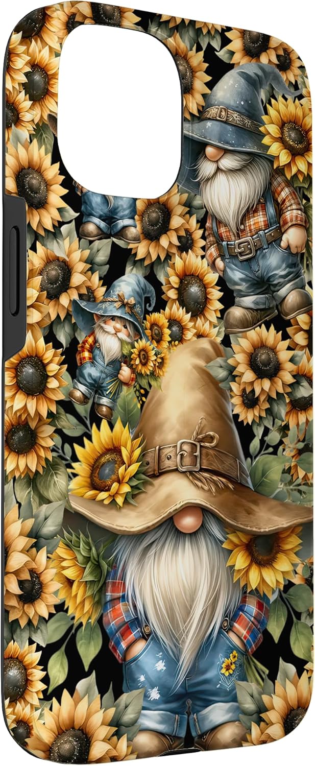 Cute Sunflower Gnome Patterns For Women Spring And Summer Case for iPhone 15