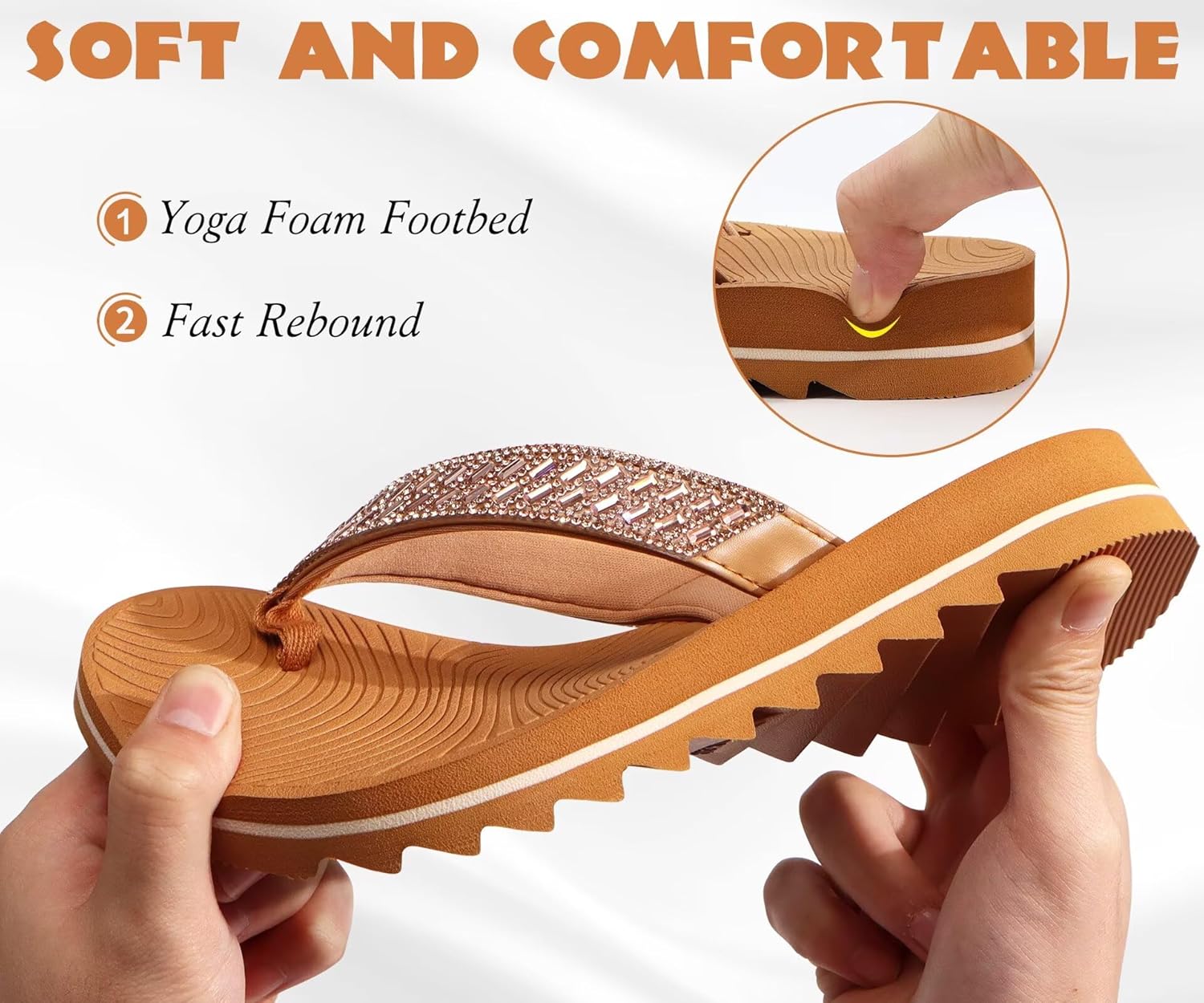 KuaiLu Women's Arch Support Orthotic Flip Flop Sandals - Image 5