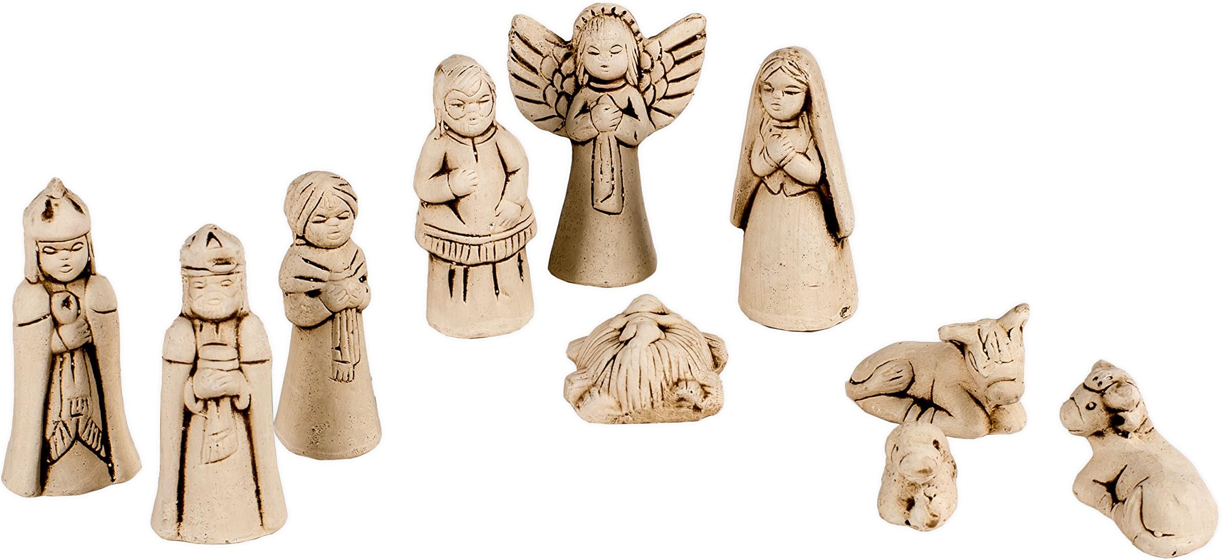 10 Pc Mexican Handcrafted Spirit of Christmas Nativity Set in Gift Box