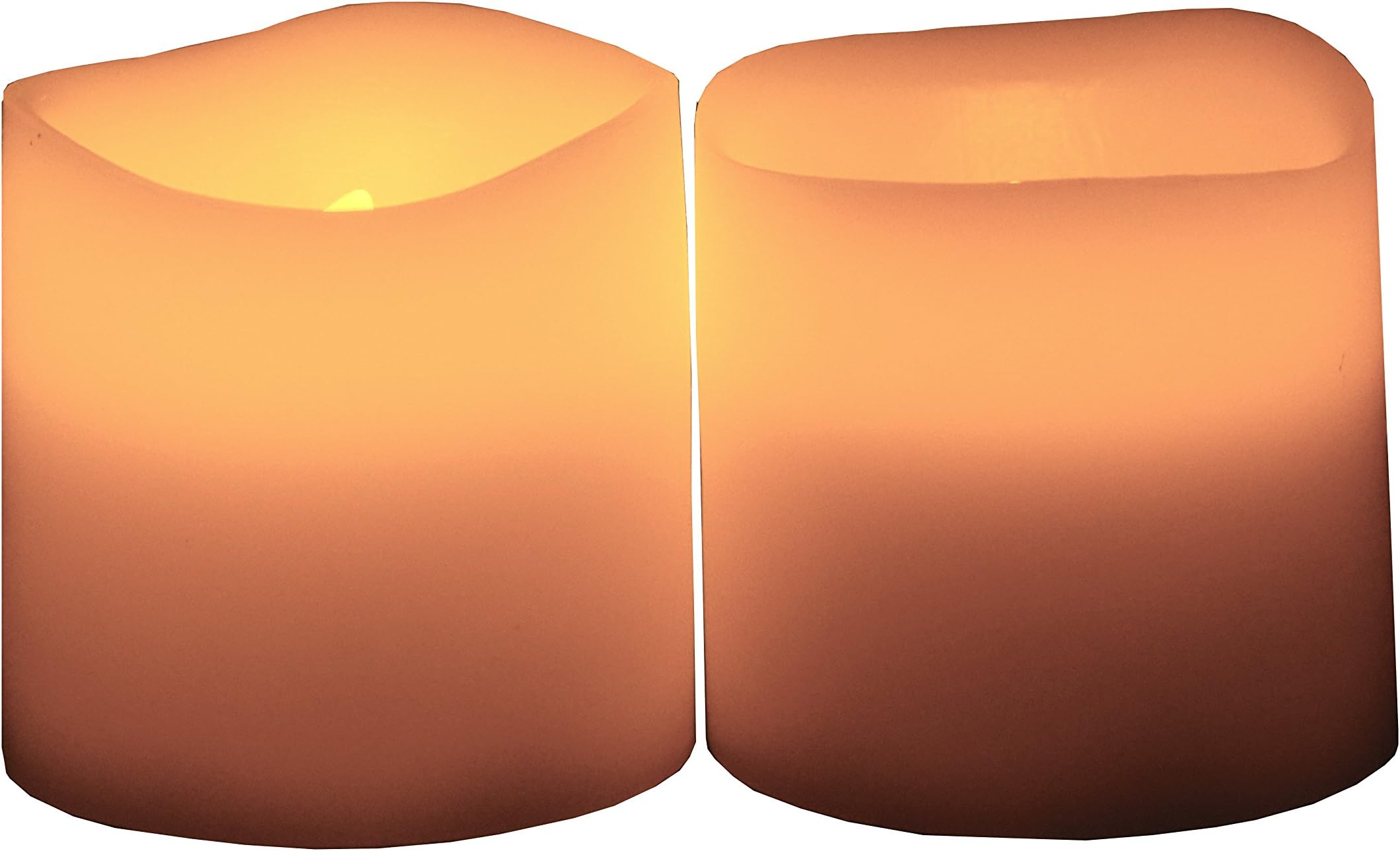 Battery Operated Candles by Festival Delights® - 3.125"x3" - 2 Pcs Unscented Flameless Candles, LED Candles, Flameless Candle Set, Votive Candles, Decorations