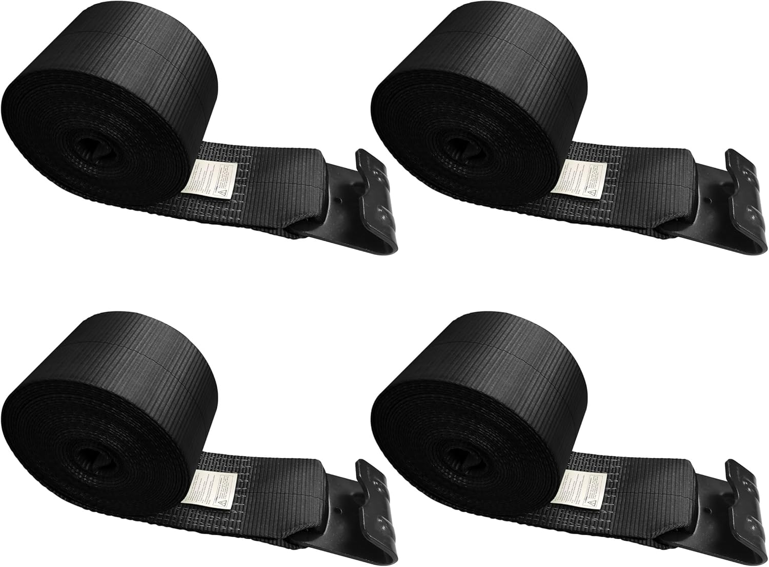 Mega Cargo control (Pack of 4) Blue Tie Down Straps, 4" x 50' Heavy Duty Tie-Down Winch Strap with Flat Hooks, for Flat Bed, Truck, Farm, Utility Trailers