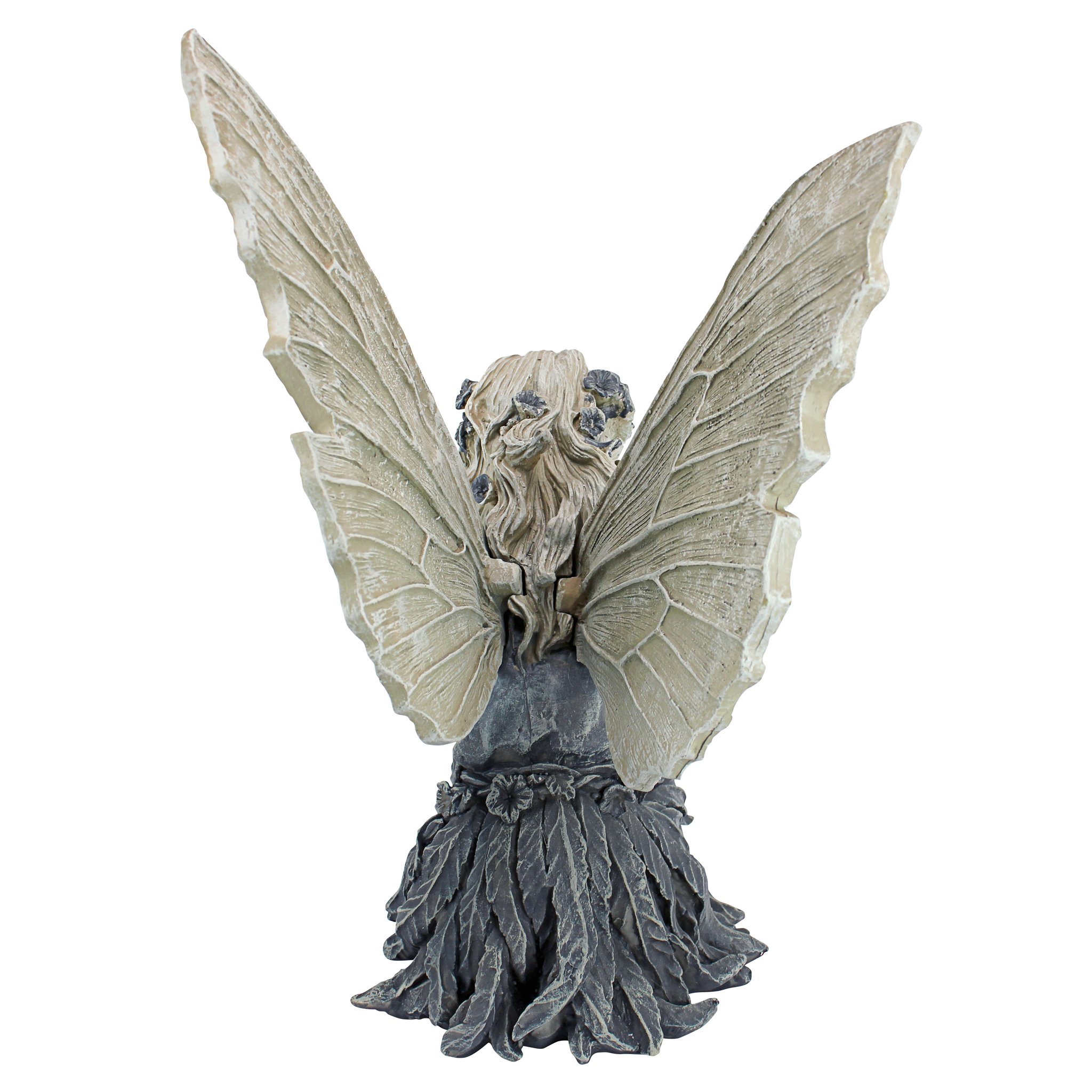 Design Toscano La Fée du Tournesol Statue de Jardin Mangeoire d'Oiseaux, 51 cm, polyrésine, deux tons pierre
