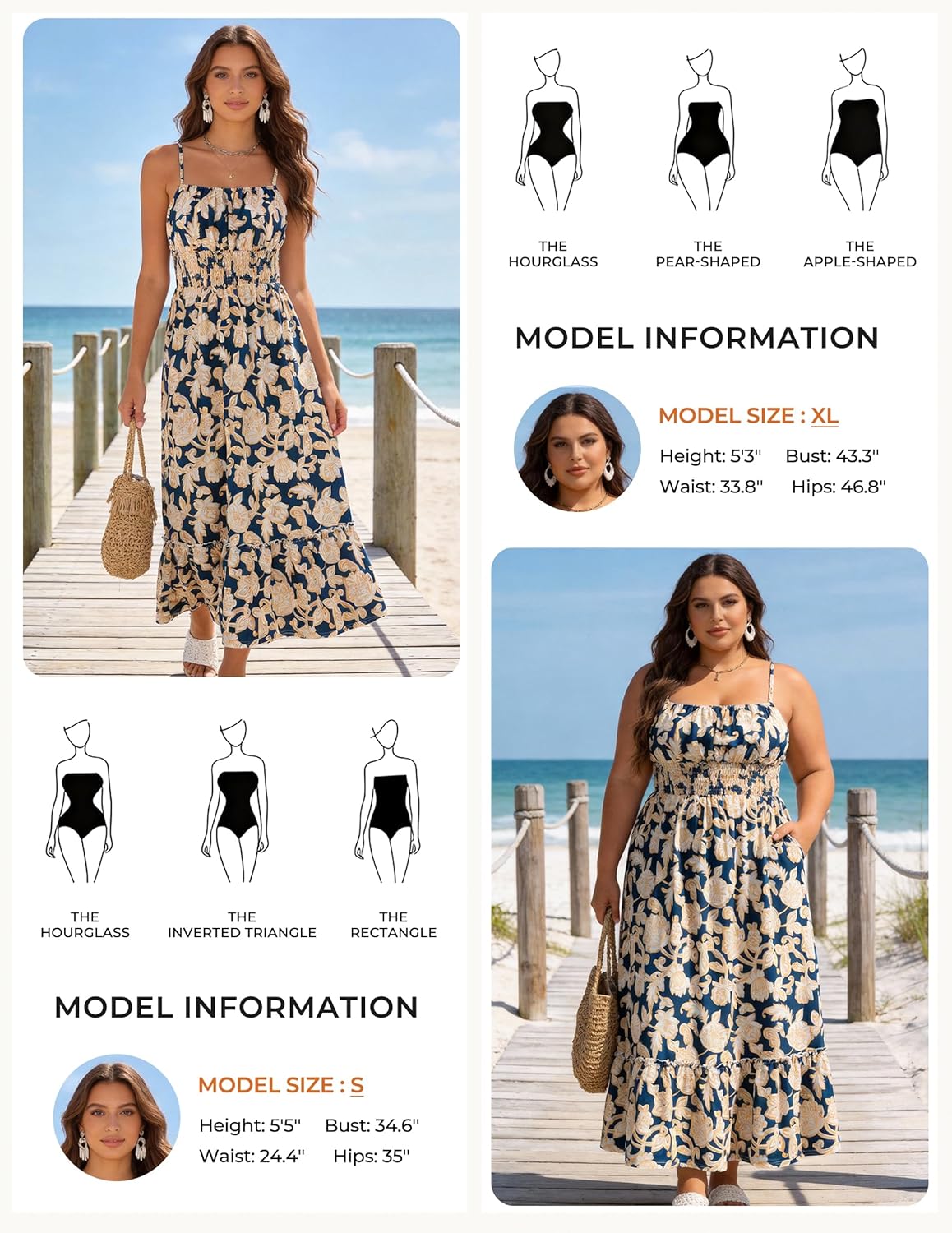 GRACE KARIN Summer Dresses for Women 2026 Vacation,Smocked Floral Maxi Dress,Boho Beach Sundress with Pocket Fashion Clothing - Image 6