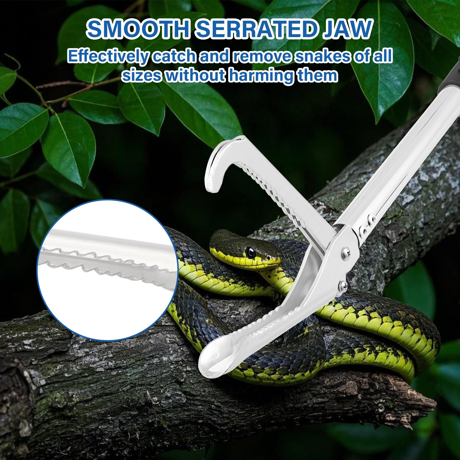 Pince à serpent 170 cm acier inoxydable crochet serpent robuste outil de préhension pour reptiles