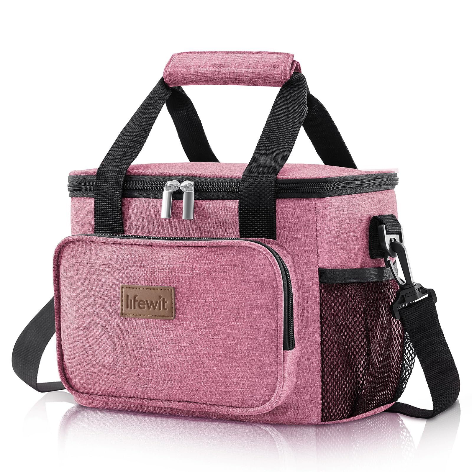 Lifewit Borsa Termica Porta Pranzo 8.5L(12 Lattine), Piccola Borse Frigo Pranzo Ufficio per Uomo e Donna, Lunch Bag per Lavoro, Mare, Viaggio, Spiaggia, Rosa