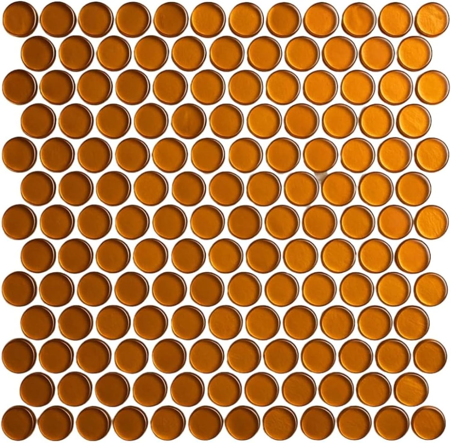 Tenedos Dark Mix Penny Round Porcelain Mosaic Tile, Glossy Finish for Kitchen Backsplash, Bathroom Wall, Pool Accent Use (Box of 5 Sheets)