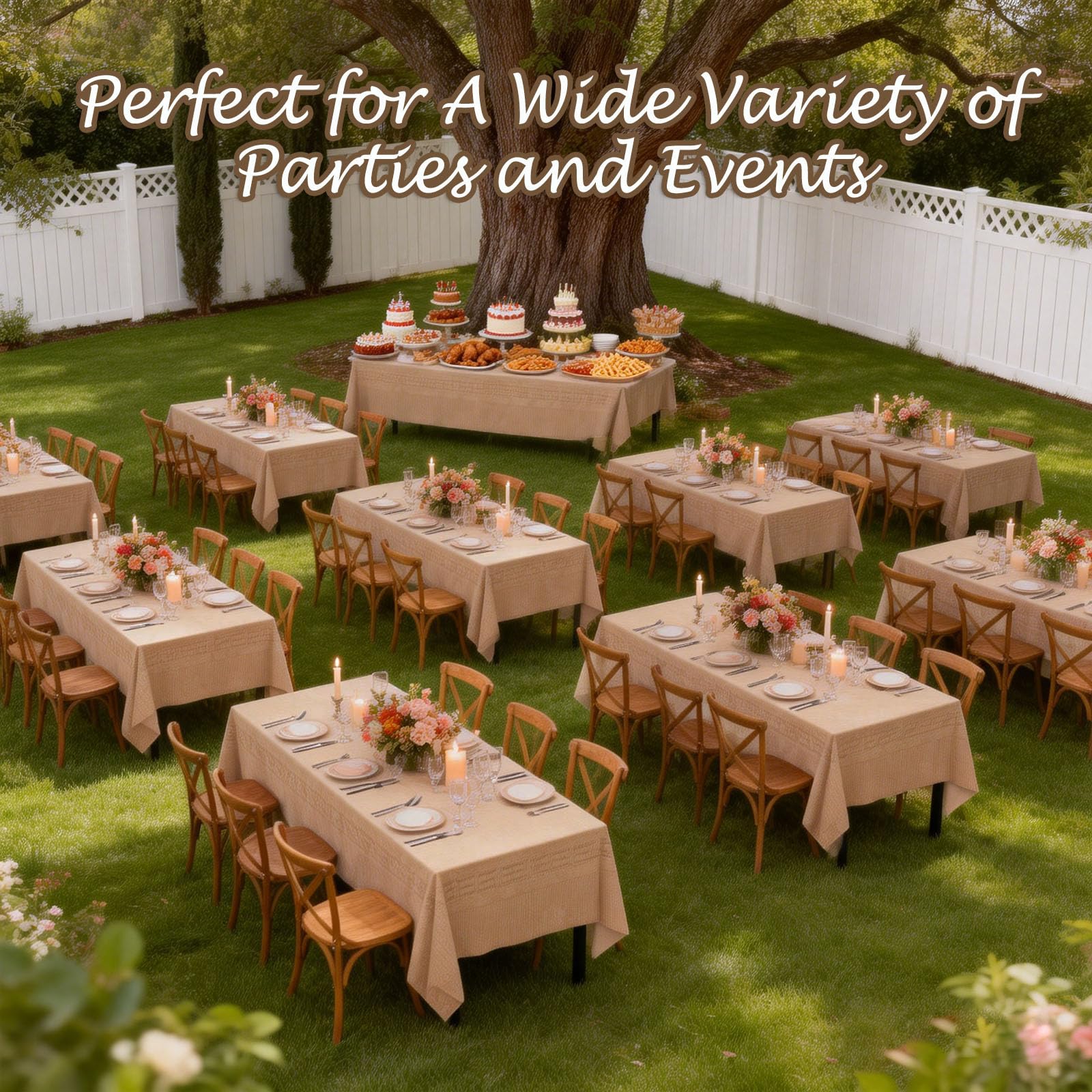 6 manteles desechables para fiestas, 137 x 274 cm, mantel rectangular de papel estraza, impermeable, 3 capas, mantel de plástico para banquetes de cumpleaños, bufés