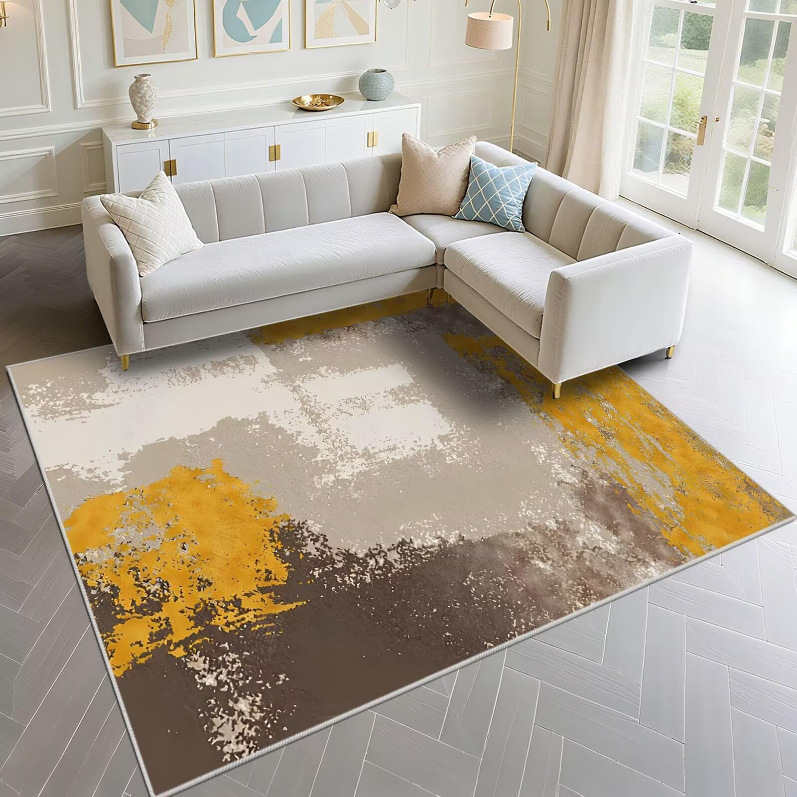 Tapis de chambre fille 160x200cm antidérapant évite les chutes design vintage