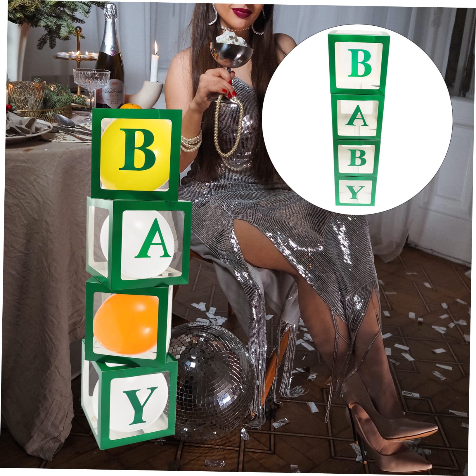 Scatole per Palloncini in Carta Verde per Gender Reveal