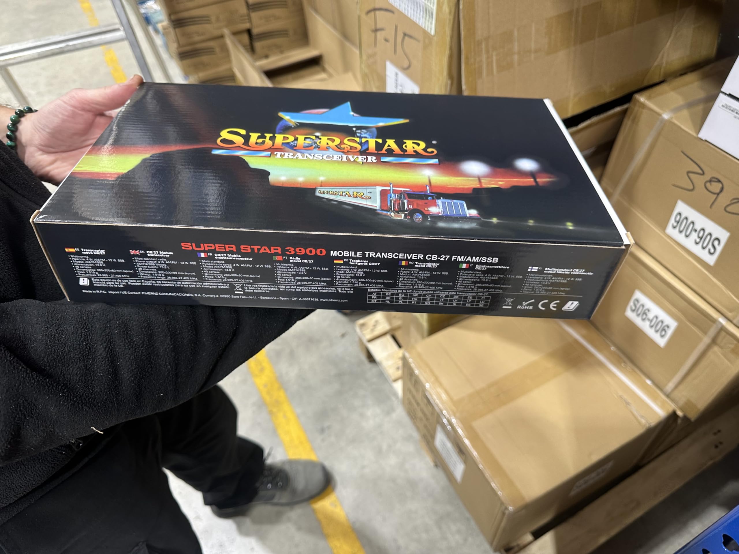 Super Star 3900 Émetteur-Récepteur Mobile CB 27 MHz AM/FM/USB/LSB, 12W SSB, Noir et Argent