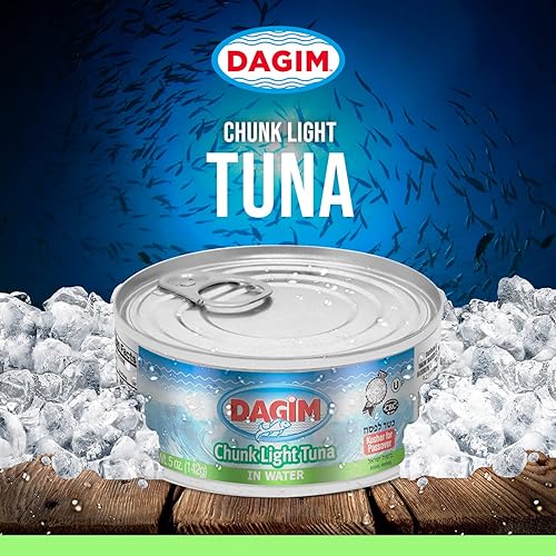 Miniatura 2 de Dagim Atún ligero en trozos en agua  Atún enlatado  5 oz. Kosher para Pascua, paquete de 8