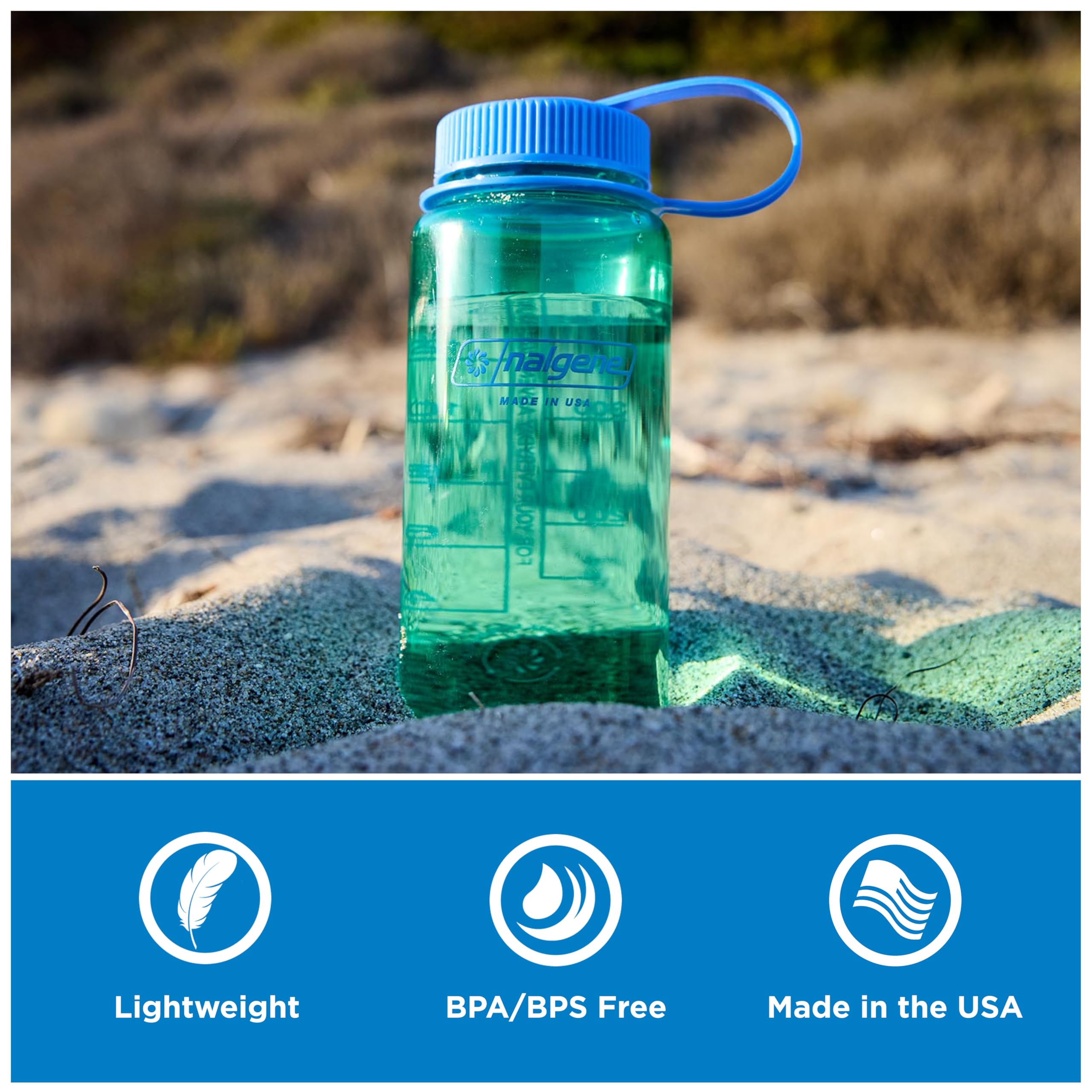 Amazon.com: Nalgene 16 oz Wide Mouth Water Bottle | Slim Cup