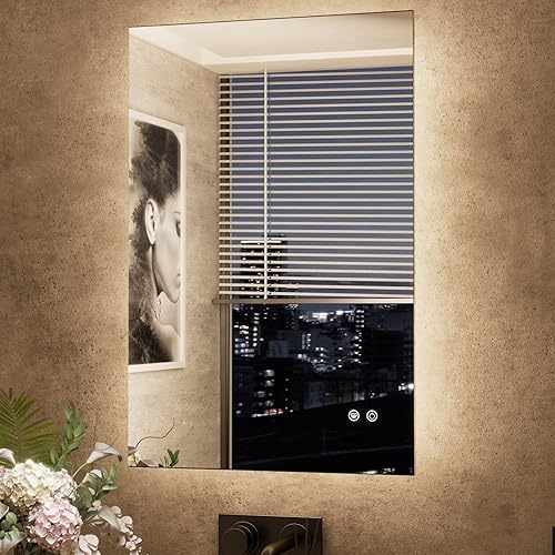 Miniatura 35 de TETOTE - Espejo retroiluminado de 84 x 32 pulgadas con luces LED para baño, antiempañante, espejo iluminado regulable (horizontal/vertical), espejo