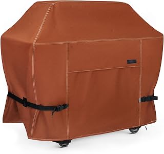 NettyPro 56 Inch Heavy Duty Waterproof BBQ Grill Cover for Weber, Char-Broil 2-3 Burner Gas Grills - All-Weather Protection, Brown