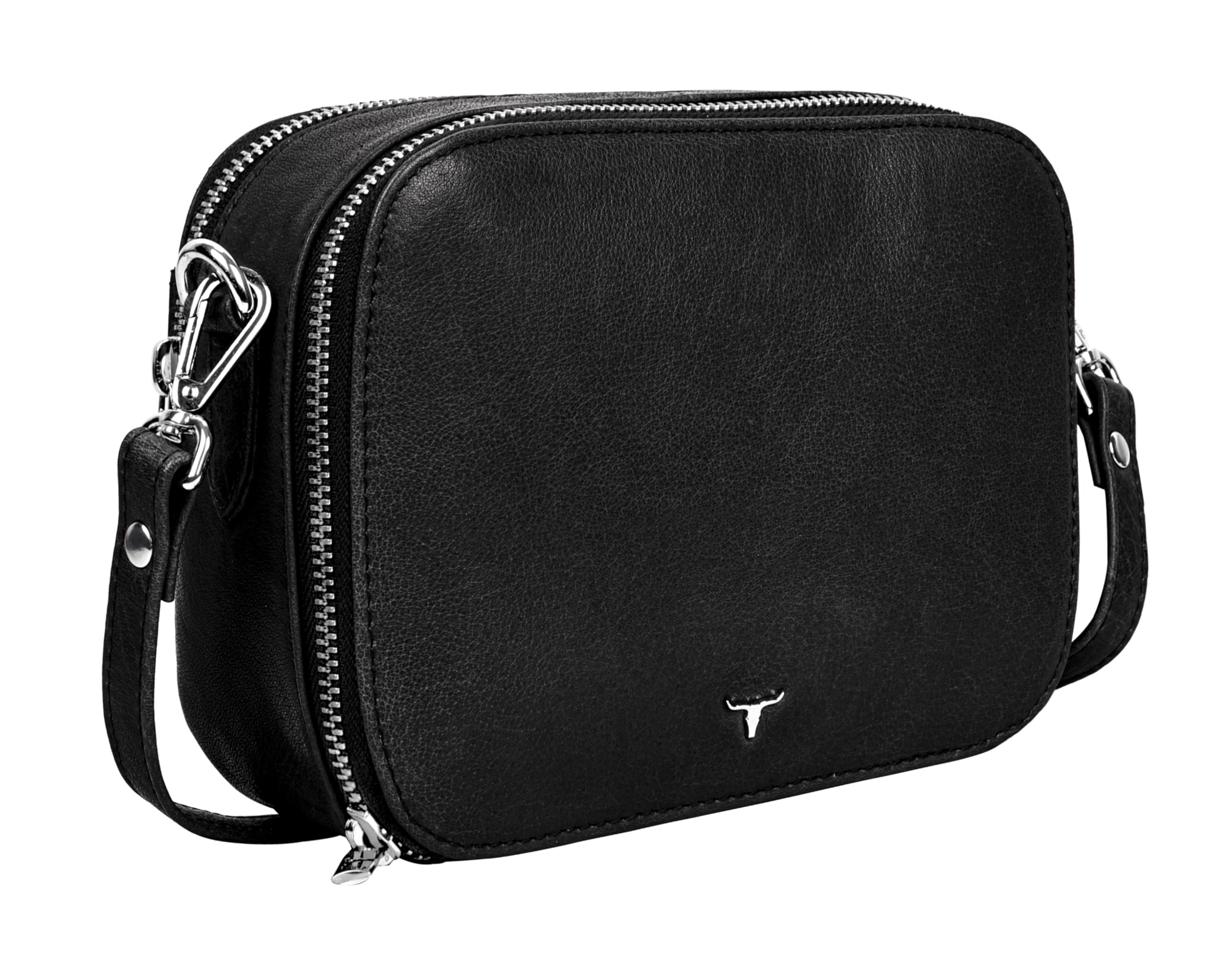 URBAN FOREST Emma Black Leather Sling Bag for Women