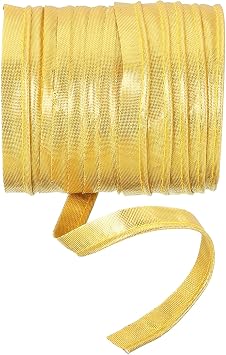 Maxi Piping Bias Tape, 5 Yards Piping Trim with Cord Satin Binding Lip Cord Trim Fit for Sewing Garment Webbing Trimming Crafts Decorating - Gold