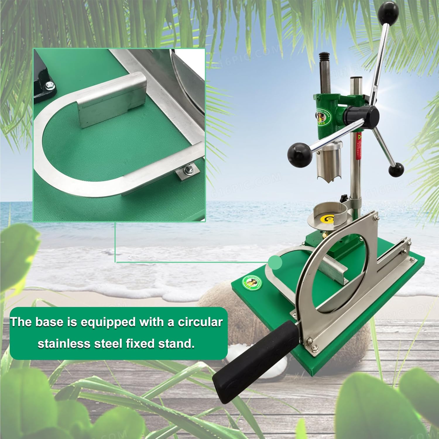 INTSUPERMAI Coconut Opener Machine Coconut Cutter Manual Opening Coconuts Tool Fresh Coconut Hole Maker Coconut Peeling and Opening Machine Three handles