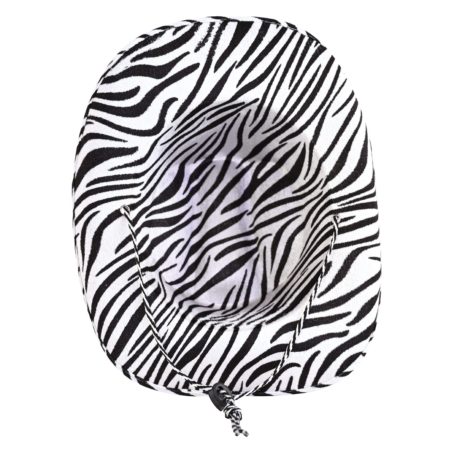 Western Express,inc.  Zebra Print Cowgirl Hat Zebra Print Cowboy Hat w/ Rhinestone String - Glitz & Ears  main image 4