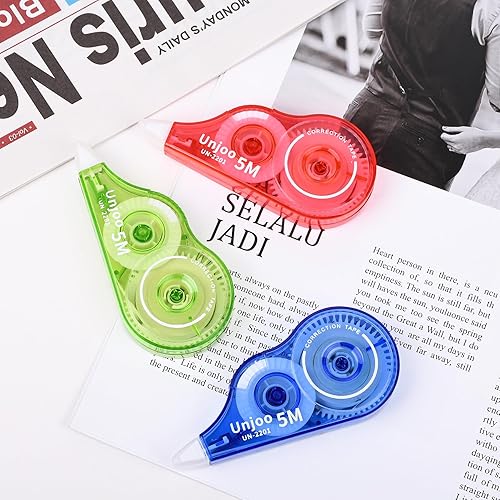 Miniatura 6 de Cinta correctora blanca, aplicador fácil de usar, cinta resistente a desgarros de limpieza rápida para suministros escolares, oficina (paquete de 9,