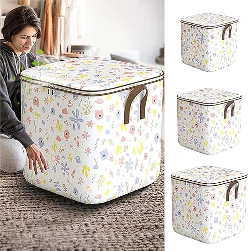 Lopunny Contenedores de almacenamiento para el hogar, organizadores de armario con cremallera no tejida y caja de almacenamiento, cesta de