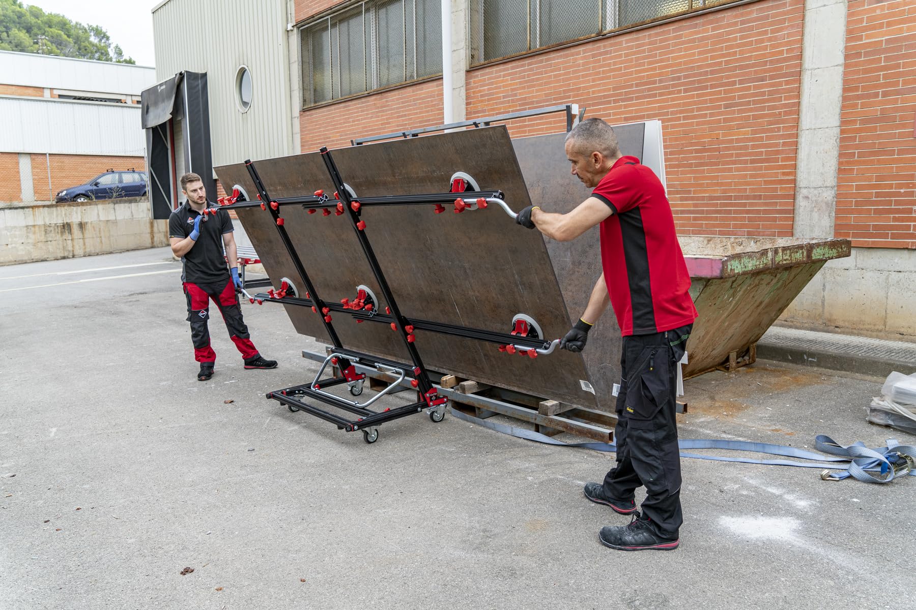 RUBI Transportador Bastidor Retráctil para Manipulación de Lámina Cerámica