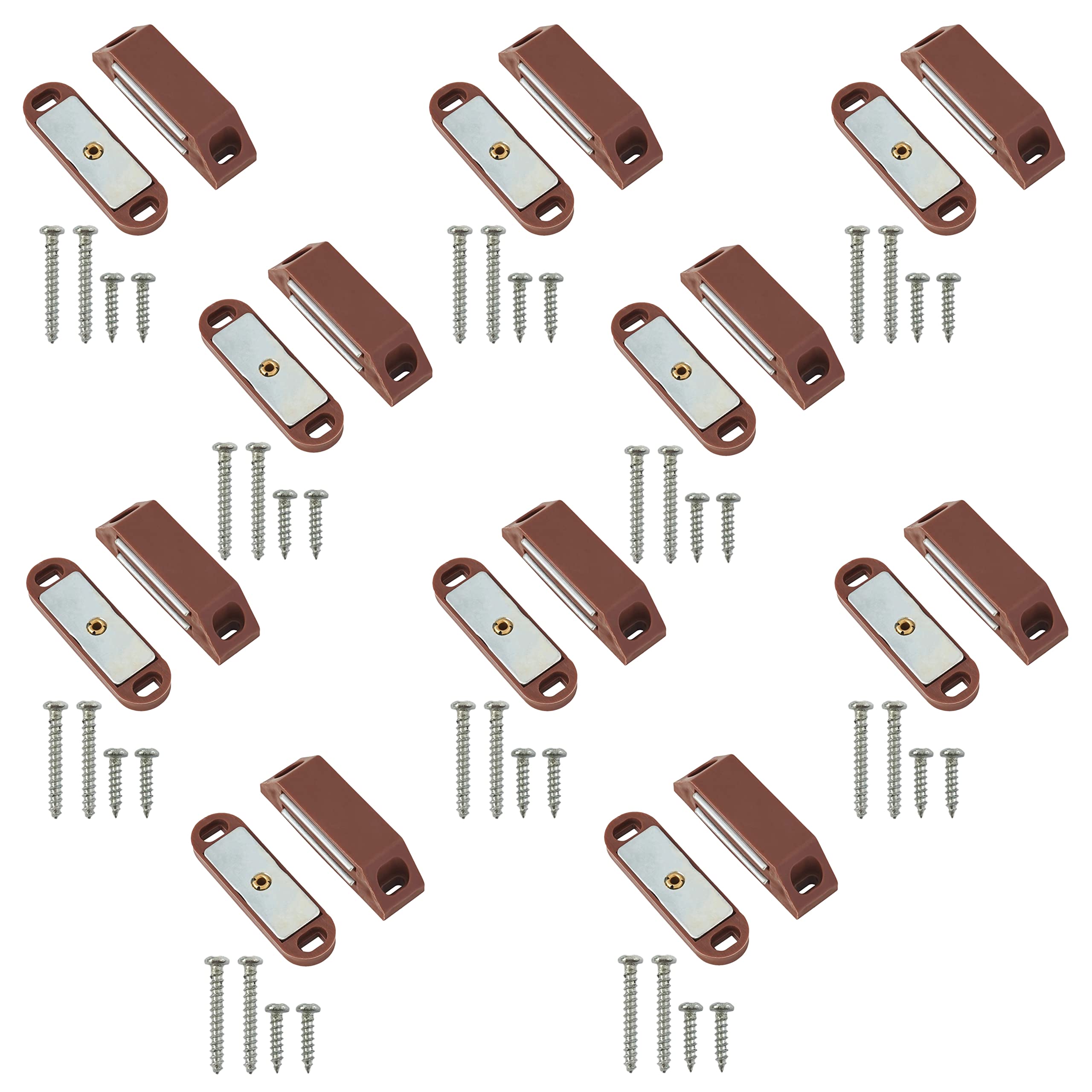 Eai Brown Magnetic Catch 6Kg Pull For Cupboards Cabinets Wardrobes Pack Of 10