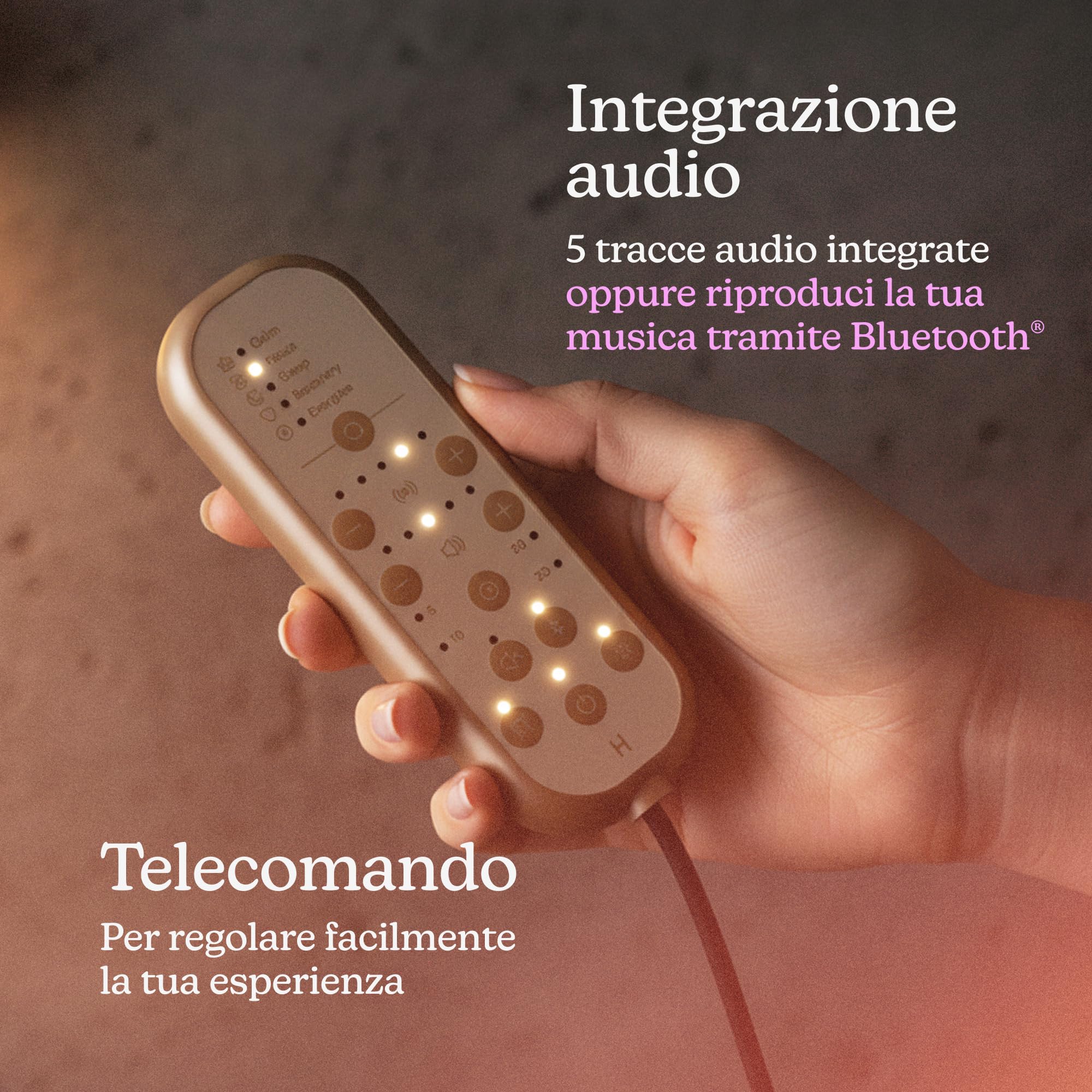 Homedics Bridge Cuscino massaggiante vibroacustico - Massaggiatore per schiena da sedia, 5 tracce audio e streaming Bluetooth, Onde sonore a bassa frequenza per calmare corpo e mente