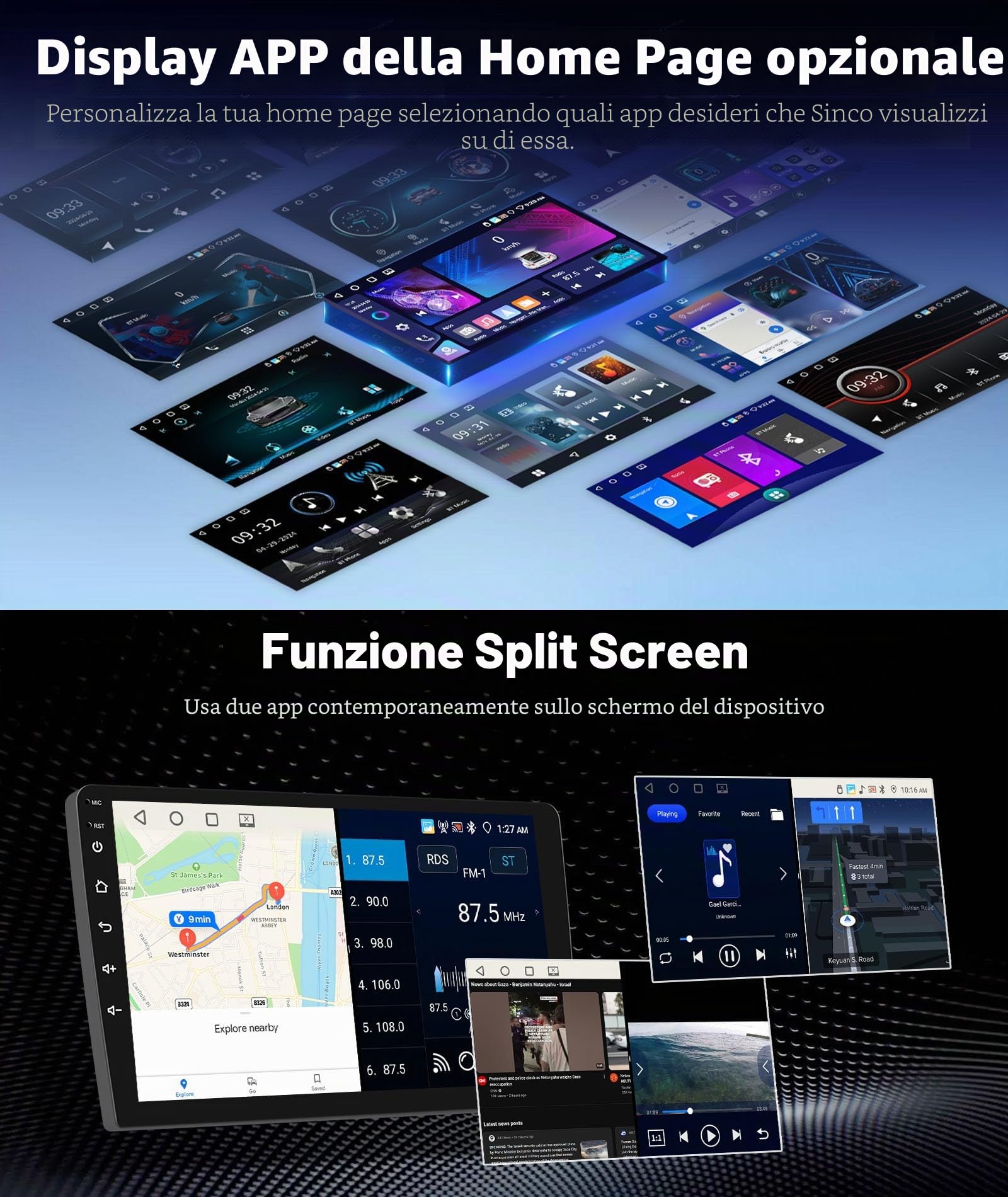 [4G+64G] Autoradio Android 13 per BMW X3 E83 (2004-2012) con Carplay Android Auto,9" Touch Screen Radio con AI DSP Bluetooth EQ GPS WiFi FM/RDS MirrorLink Split Screen+fotocamera posteriore e